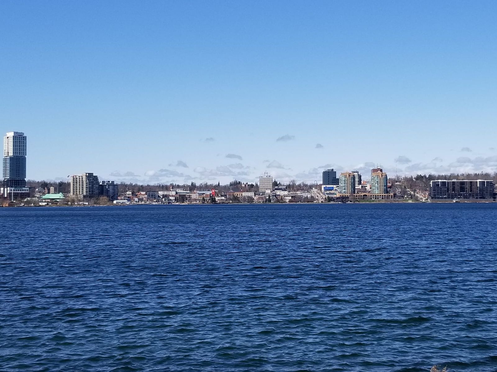 Downtown Barrie skyline seen across Kempenfelt Bay
