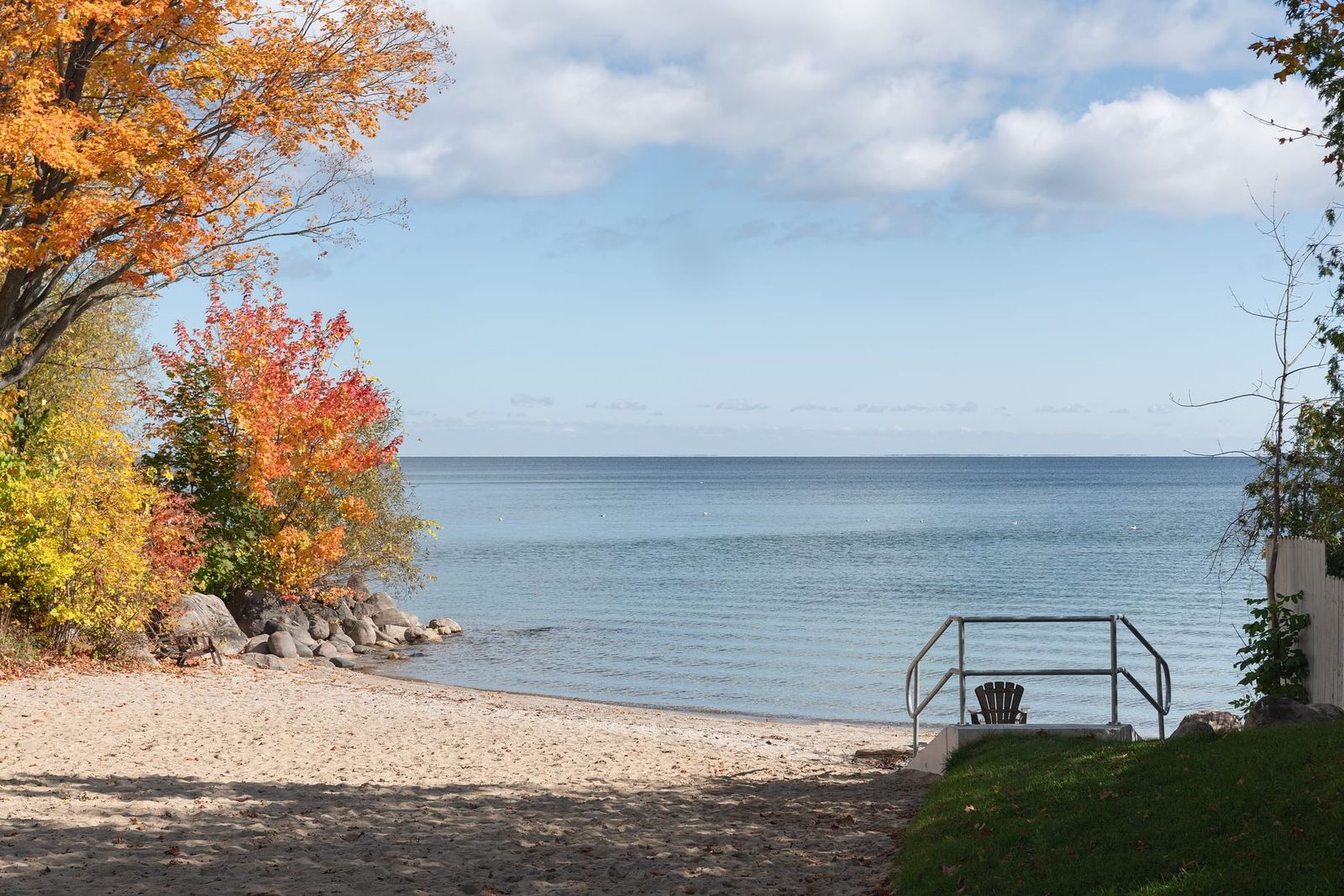 Lake Simcoe shoreline at Big Bay Point in Innisfil in the fall