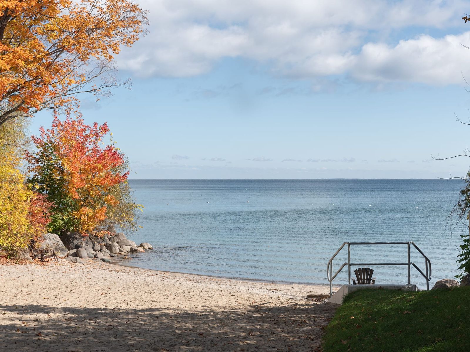 Lake Simcoe shoreline at Big Bay Point in Innisfil in the fall